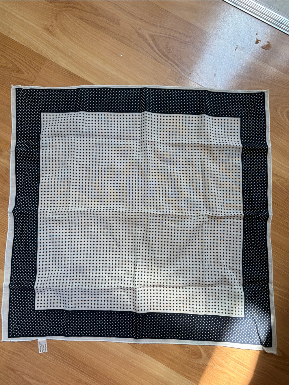 Classic Black and White Polka Dot Accent Square Scarf